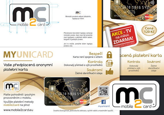 2015 - Klient: mobile2card a.s., Praha / Design loga, tiskoviny
