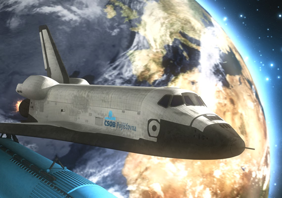 2016 - Client: ČSOB Pojišťovna, Pardubice / Space theme GFX package for annual conference, 3D animation, 3D tracking, postproduction
